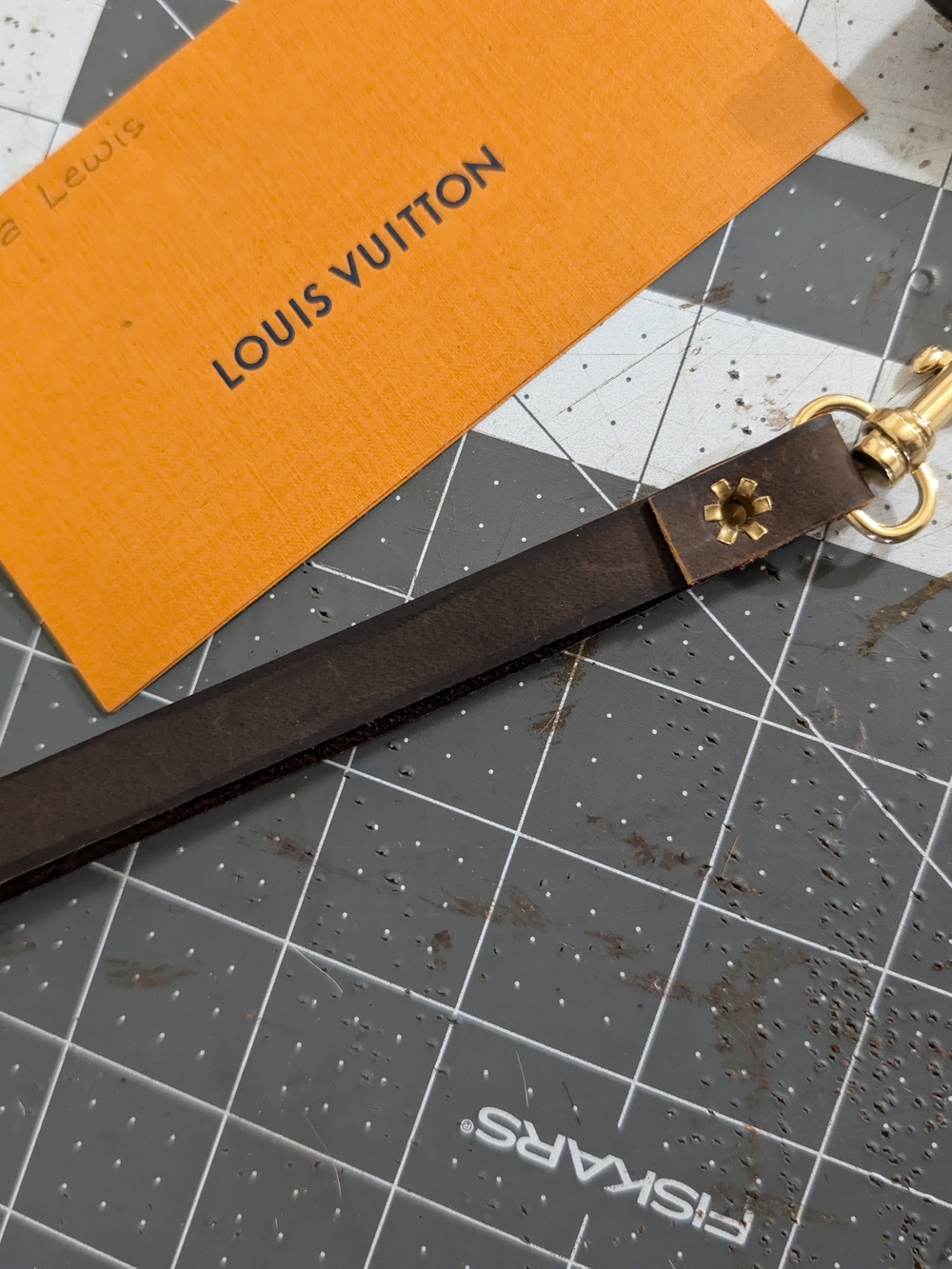 Upcycled large Wristlet W Strap Made W Hair On Cowhide & Authentic LV Hardware. - Picture 6 of 13